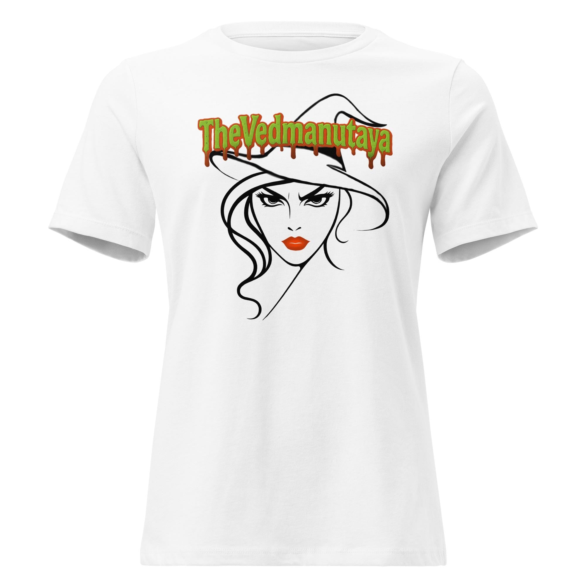 Witchy Woman T-Shirt: Gothic Halloween Tee with Red Lips