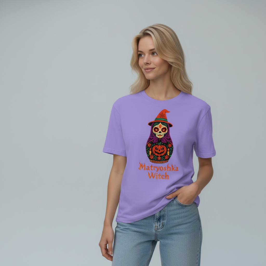 Matryoshka Witch T-Shirt – Halloween Russian Doll Tee, Spooky Pumpkin Skeleton Shirt, Funny Witch Costume Top